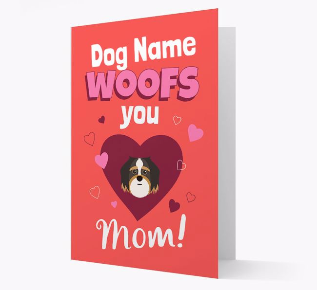 'I Woof You Mom' - Personalized {breedFullName} Card 